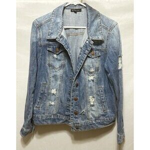 STS Blue Distressed Blue Jean Denim Jacket Medium